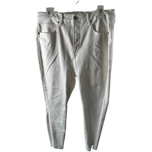 Good American Good Legs‎ Crop White Denim Jeans Women's Size 16